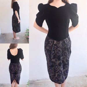 This Vintage Scott McClintock Black Velvet Dress